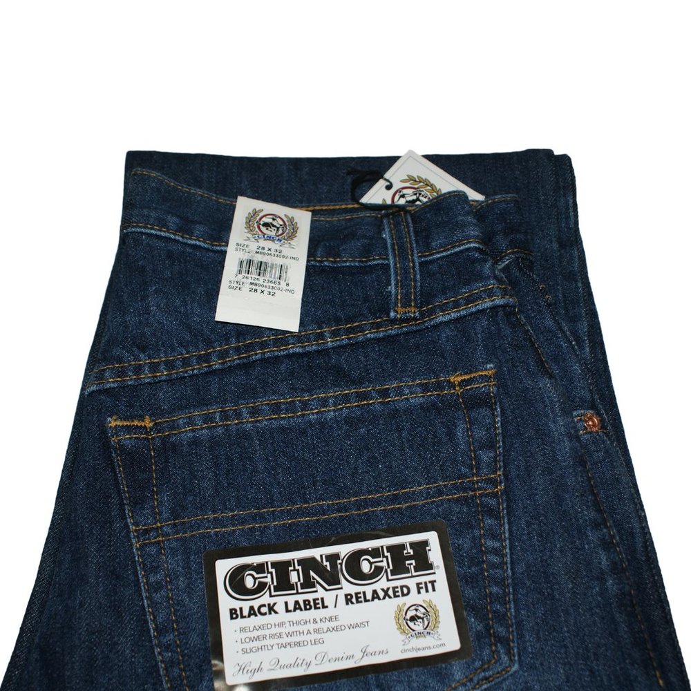 28x32 Cinch Black Label Dark Rinsed Relaxed Jeans - Picture 3 of 7